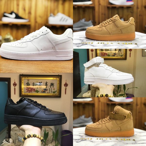 

sales 2020 new design forces men low skateboard shoes one 1 knit euro air high women all white black red walking casual shoes