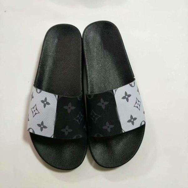 

designer sandals with orange box customized print men women luxury sandals designer print soft leather rubber men women slipper size 36-46, Black