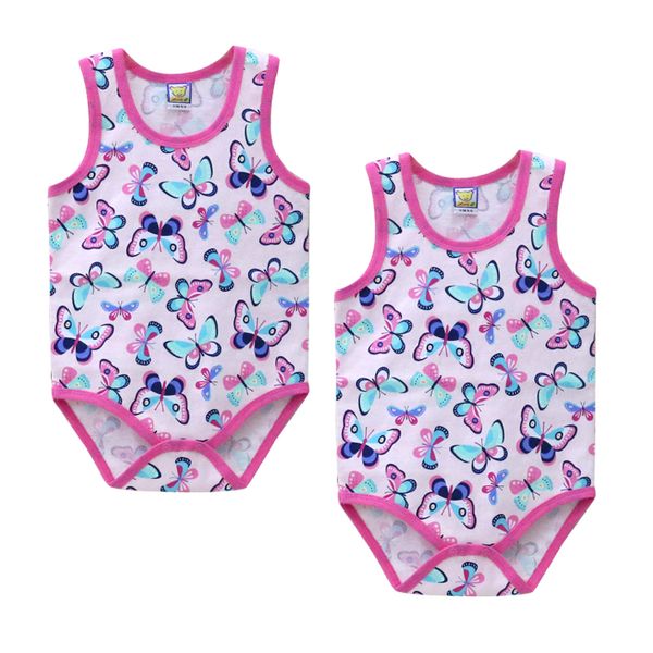 

детские 2 шт / много bodysuits мальчики и девочки чистой одежда хлопок без рукавов комбинезонов с удобной кнопкой летней одеждой, Blue