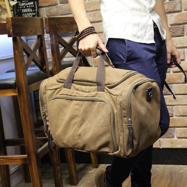 

vintage canvas men travel bags weekend carry on luggage & bags leisure duffle bag large capacity tote business