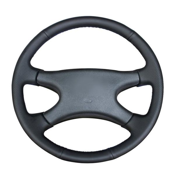 

hand-stitched black artificial leather car steering wheel cover for lada niva 2006-2017