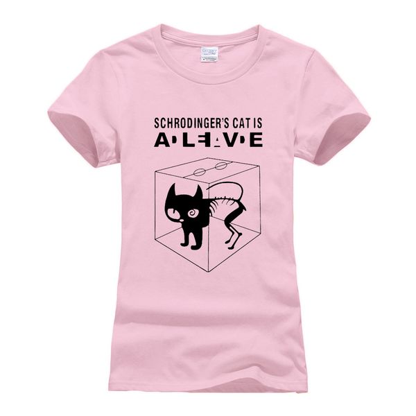 

women funny schrodinger's cat t-shirts 2019 summer the big bang theory t shirt casual cotton short sleeve tshirts femme camiseta, White