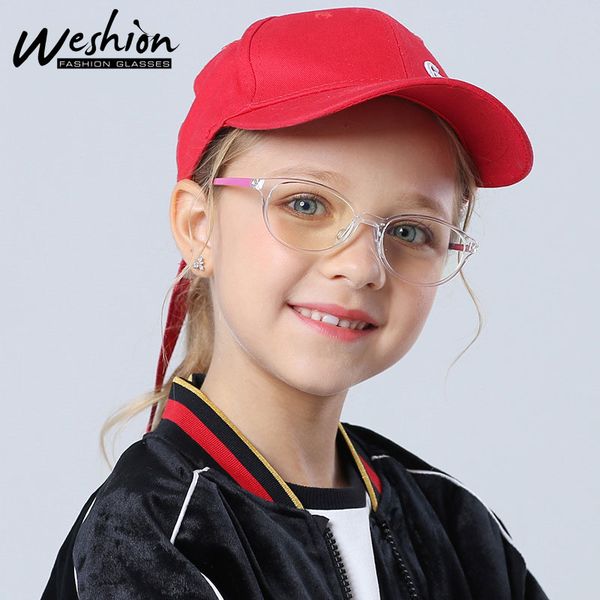 

2020 new kids anti-blue light glasses junior tr90 bendable silicone cellphone eyeglasses optic myopic transparent glasses frame, White;black