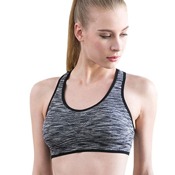 

lingerie women underwear corset crop racerback bra fitness workout seamless tank padded stretch vest, Black;white