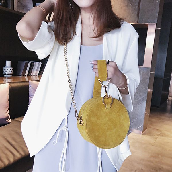 

brand matte leather fashion women handbag solid color small round bag girl cute shoulder messenger bag new simple handbag