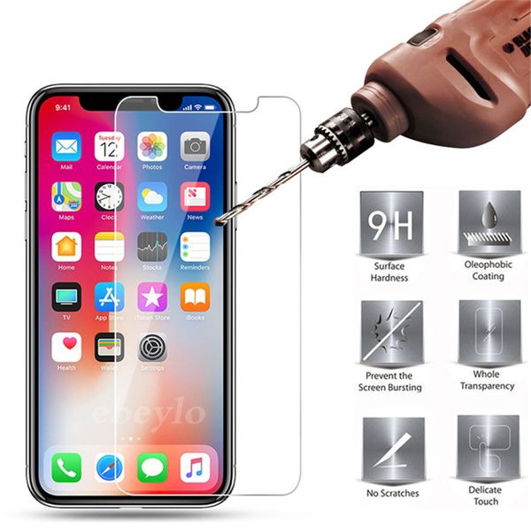 

tempered glass for iphone 11 pro max x/xs max xr 8 7 6s plus samsung j3 j7 prime s7 screen protector 10 in 1 paper package