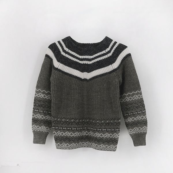 

большой осень корейский стиль детская одежда мальчик разносторонний покроя детей свитер толстые шеи экипажа, Blue