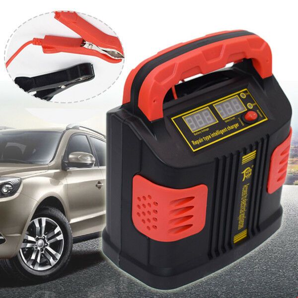 350W 14A Auto Plus Adjust LCD Battery Charger 12V-24V Jump Starter Booster Great