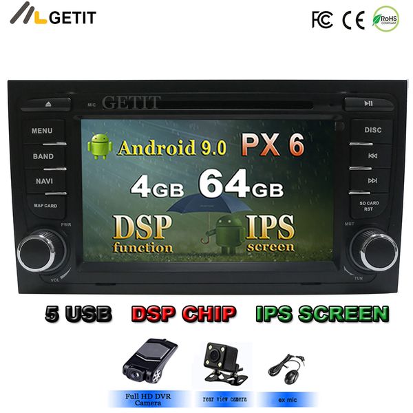 

android 9.0 4g 64g car gps for a4 b6 b7 s4 b7 b6 4 seat exeo dvd player radio ips screen wifi bt carplay pc car dvd