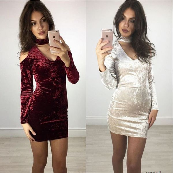 

womens designer solid color banquet dress v-neck long sleeve hip split dress cwqyh, Black;gray