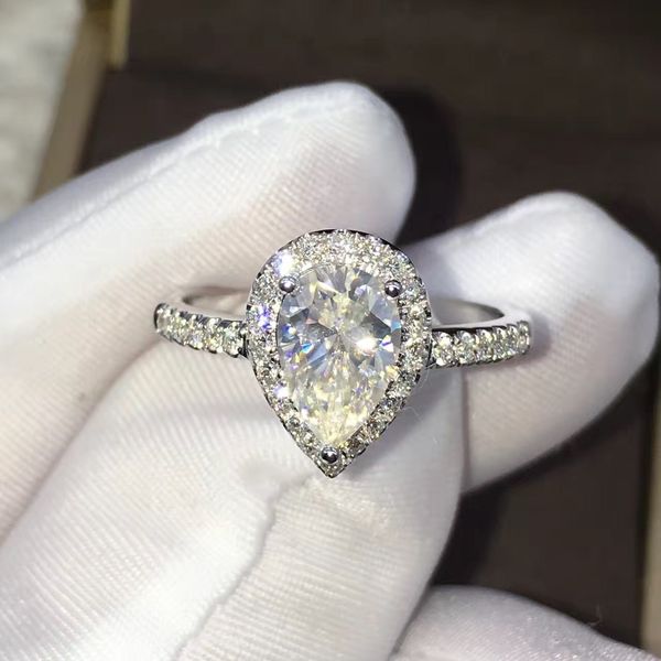 

set crystal drip pear shaped ring originality woman fund be engaged ring decorate, Silver