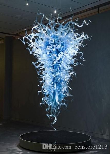 

blue led pendant lamp creative designer 100% hand blown murano glass chandelier italian style european chandelier