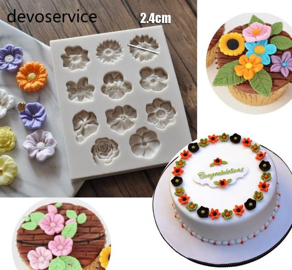 

baking & pastry tools chrysanthemum rose flower cake border silicone moulds sugarcraft fondant decorating candy gumpaste molds