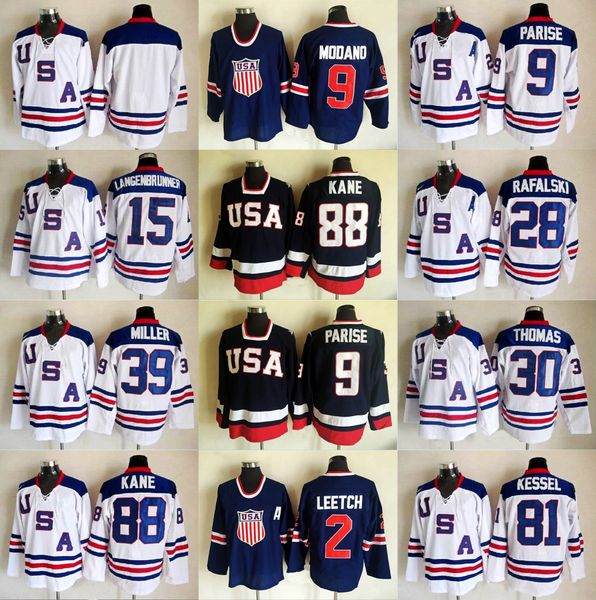 

2010 Team USA Ice Hockey Jersey Jamie Langenbrunner Brian Rafalski Tim Thomas Ryan Miller Phil Kessel Patrick Kane Brett Hull Zach Parise
