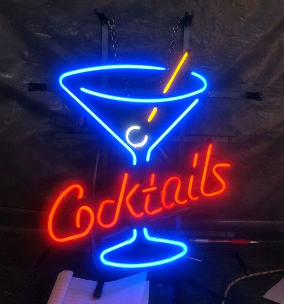 

коктейли neon sign light bar реклама развлечения украшение дисплей искусство настоящее лампа из стекла металлический каркас 17 '' 24 '' 30