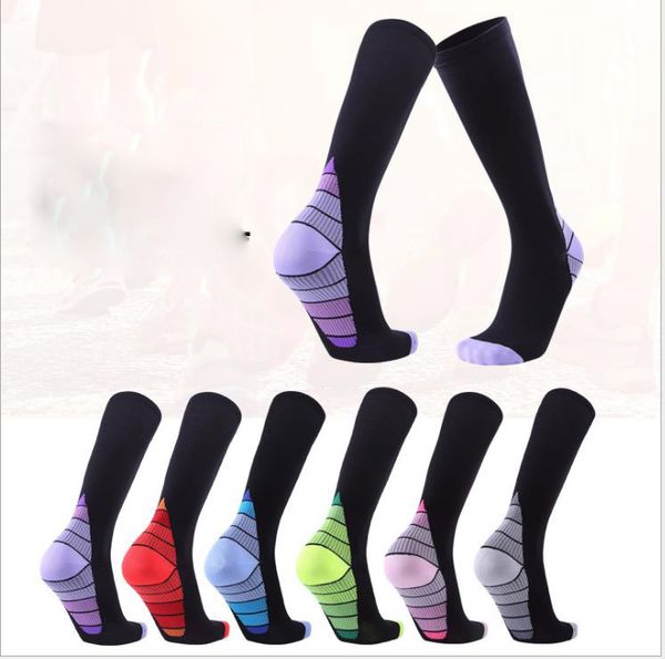 

compression socks lycra on the tube running football socks, Black