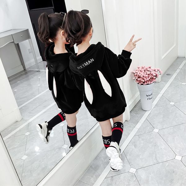 

baby girl hoodie kids winter thick warm clothes children hoodies for girls sweater t-shirts toddlers sweatshirts 120~160, Black