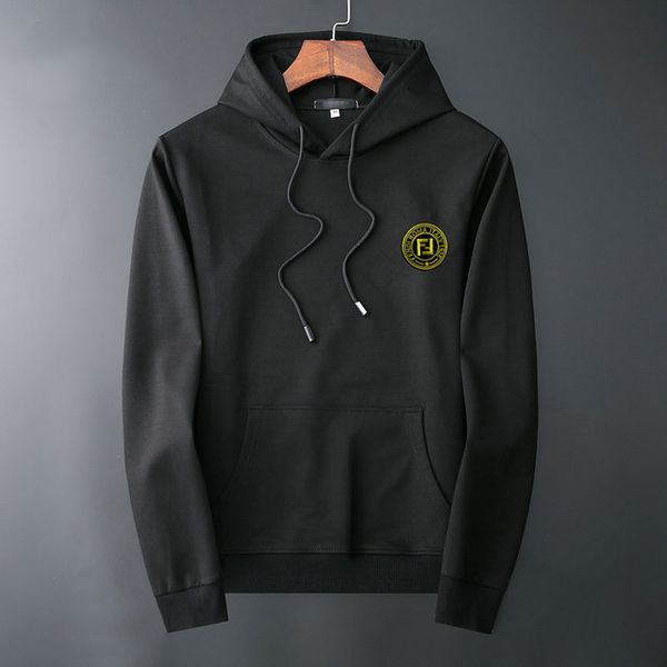 

fends designer luxury mens sweatshirts tide brand hoodies round letter badge simple solid color outdoor street wear hoodies new, White;black