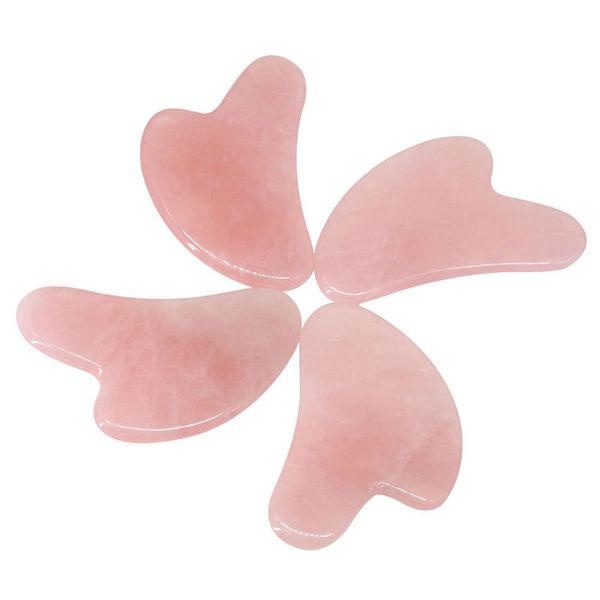 

natural rose quartz gua sha board pink jade stone body facial eye scraping plate acupuncture massage relaxation health care
