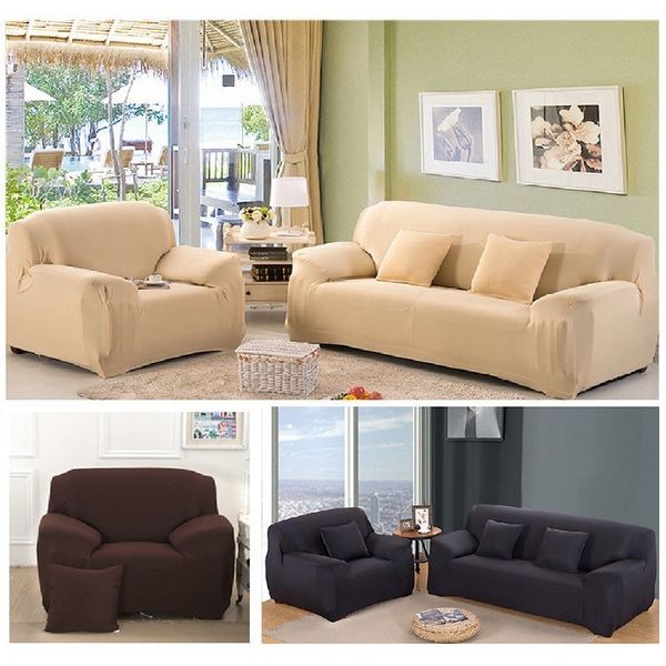 

l shaped sofa cover sofa spandex modern elastic polyester solid couch slipcover chair furniture protector 1/2/3/4 seater
