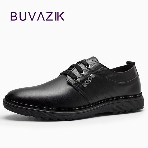 

2017 new fashion men genuine leather shoes lace up anti slip heels casual footwear for male size 39-44 oxfords men casual shoes mx190729, Black