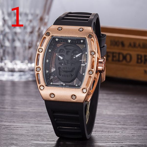 

2019 luxury men's silicone timer brand watch 40mm stainless steel sport fashion watches men's quartz watch, Slivery;brown