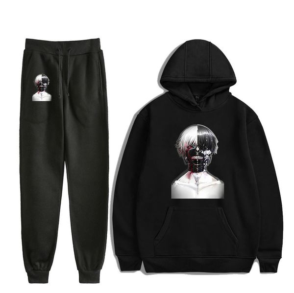 

japan comic hoodies tokyo cadaver species belt cap sweater trousers motion suit hoodie, Blue;black