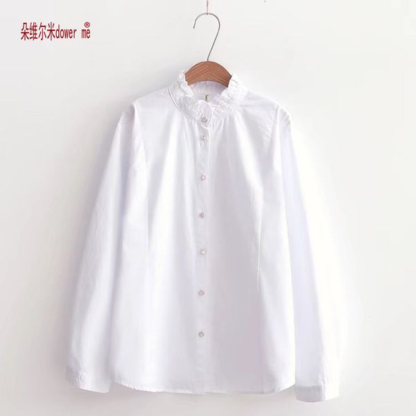 

me vrouwen blouses lange mouw causale blouse shirt eenvoudig ontwerp dames office shirt zomer plus size 3xl drop verzending, White