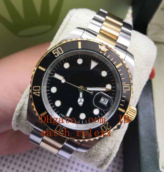 

Men's Top High Quality NEW 40mm 18kt Gold & SS Sub Black Ceramic 116613 SANT BLANC Asia 2813 Movement Automatic Wristwatches 116610