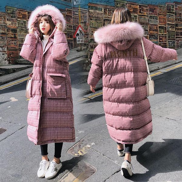 

2019 luxury пуховик пальто зимы женщин верхняя одежда вниз пальто тонкий ветровки куртки енота меховой воротник пуховик теплая зима пальто, Black