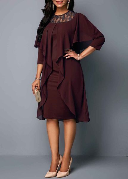 

2019 summer solid color lace elegant slim party dress skirt women's skirt plus size european and american dress, Black;gray