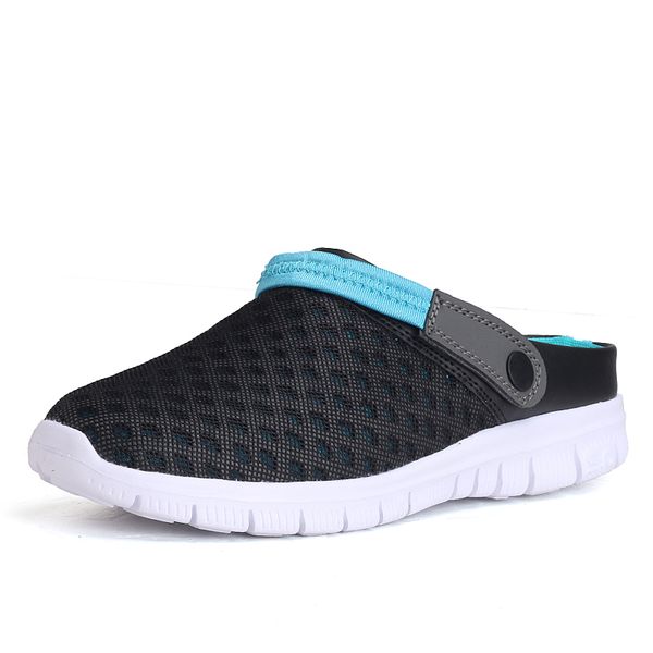 

men summer shoes slip-on sandals big size 36-46 breathable & light men beach shoes casual slippers t16, Black