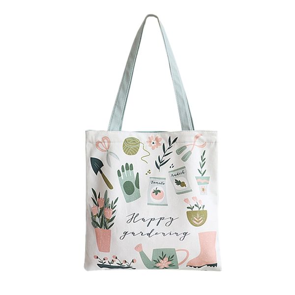 

ladies handbags women canvas tote bag for girls cloth shopping travel female eco reusable cotton shoulder shopper bags