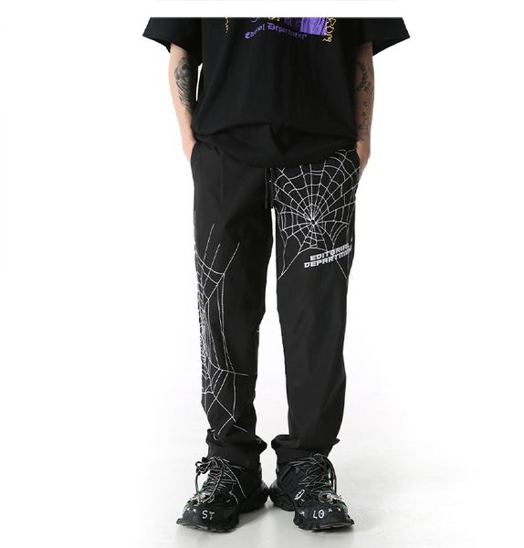 

веб печать брюки мужчины 2020 мода harajuku повседневная хип-хоп бег трусцой harlan брюки уличная одежда, Black