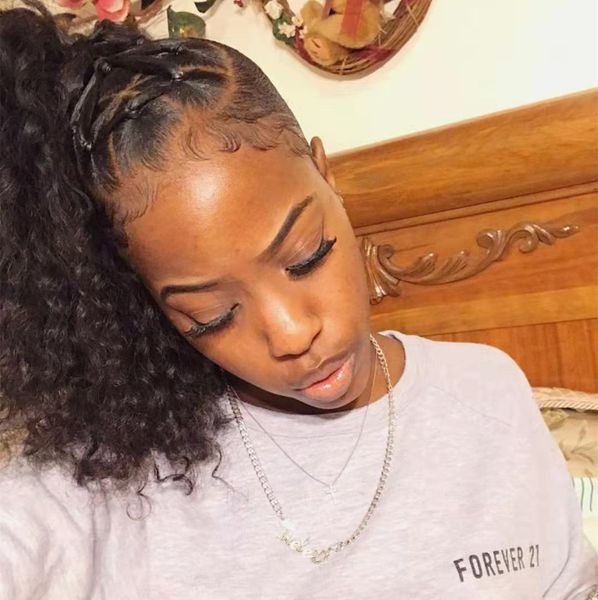 120g African Braids Hairstyle Soft Curly Drawstring Pony Tail 100