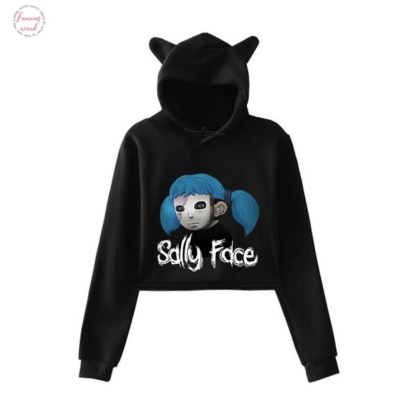 

face fashion trend sala cat crop top женщина лето толстовка письмо толстовка sexy hot kpop harajuku плюс размер 2xl, Black