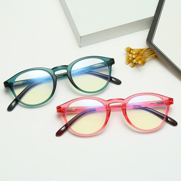 

fashion anti-blue light children rubber glasses boy girl brand round soft frame goggle plain kids anti blue light eyewear tr90, Silver