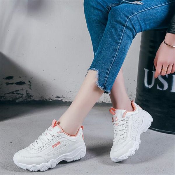 

spring and autumn new ins super fire ulzzang tide thick white shoes female harajuku student leisure movement sneakers shoes, Black