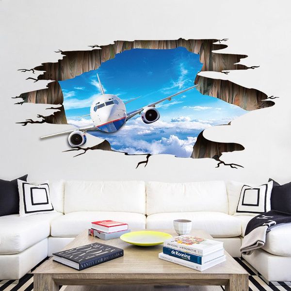 Acheter Creatif Casse 3d Effet Avion Salon Chambre Etage Bar Fond
