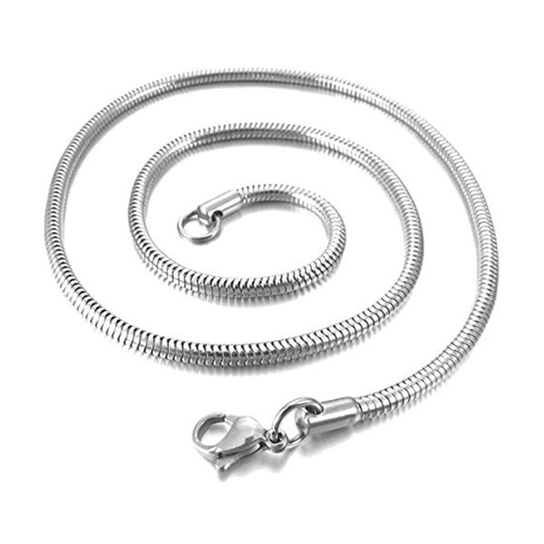 

2mm width stainless steel necklace snake chain link silver motorcyclist biker