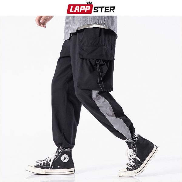 

мужчины черных шаровары sweatpants 2019 комбинезон мужчина streetwear joggers штанов багги больших карманы брюки плюс размер, Black