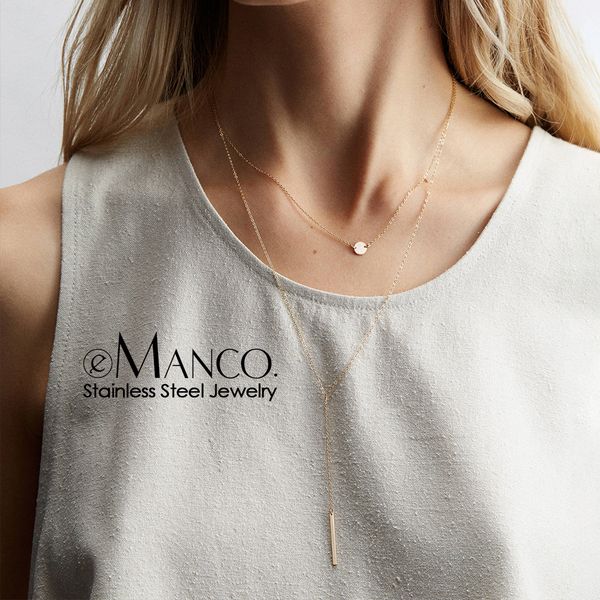 

e-manco chic charme pingentes colares para as mulheres dainty colar gargantilhas colar mulheres na moda aÃ§o inoxidÃ¡vel, Silver