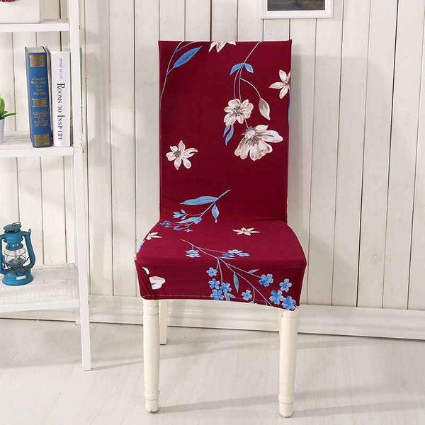 

modern home dining room soft polyester fabric chair cover easy removable stretch chair cover 1pc printed chair cover 24 colors
