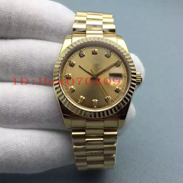 

classic 2 color men's wristwatch 36mm 116238 cal.2836 movement steel automatic luxury jffactory mens watch, Slivery;brown