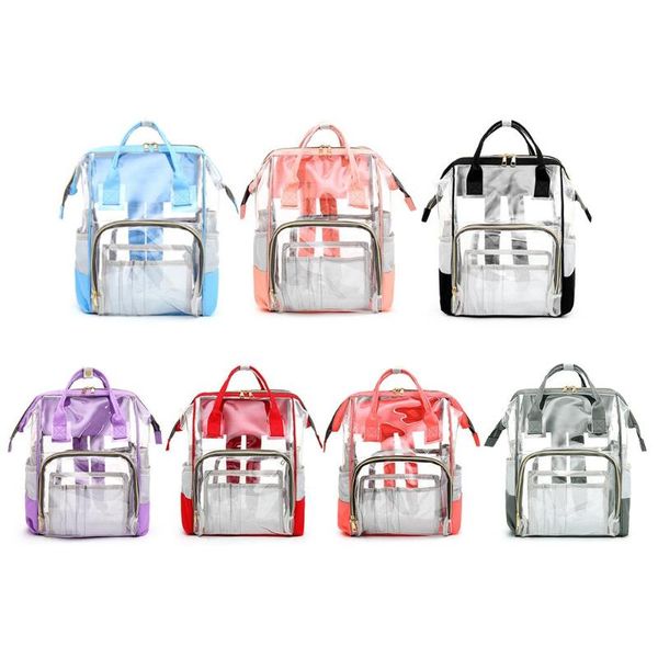 

transparent mommy travel backpacks big pvc maternity nappy handle bags