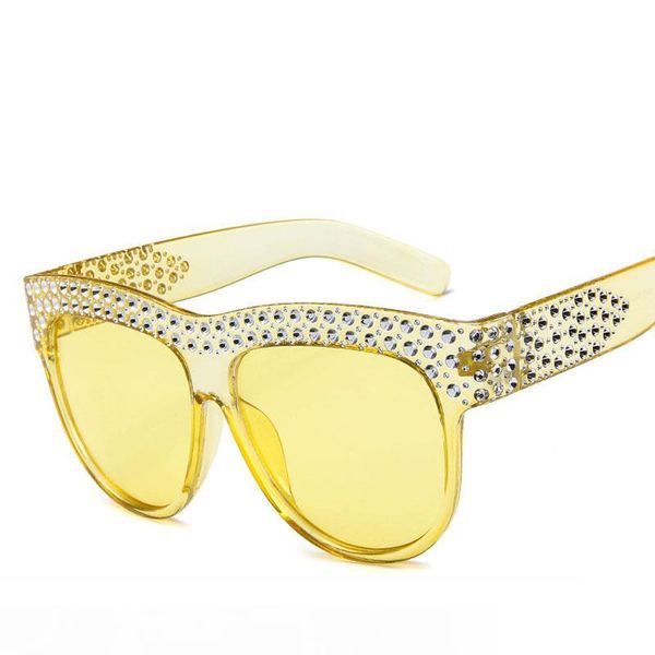 

el malus] 2018 большие негабаритные рамки солнцезащитные очки мужчины женщины имитация алмаз ретро бренд дизайнер высокое качество солнцеза, White;black