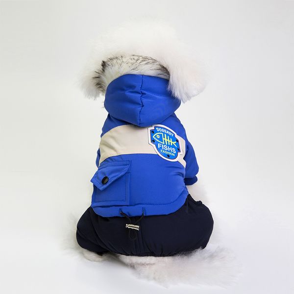 

pet dog cat clothes hooded jacket four-legged winter warm cotton coat apparel