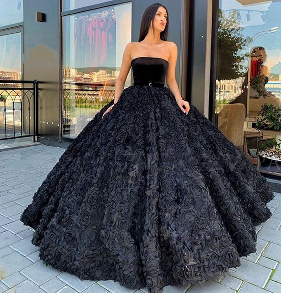 

ball gown black prom dresses arabic plus size evening formal dress long