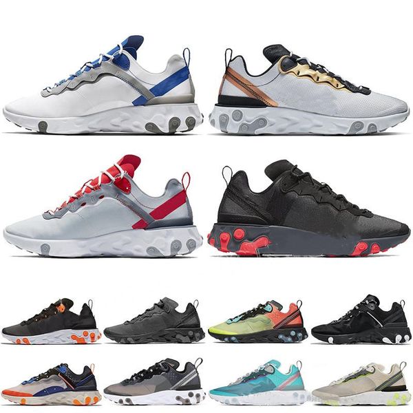 

react element 87 55 se taped seams running shoes for men women solar red anthracite black total orange mens trainer sports sneakers 36-45, White;red