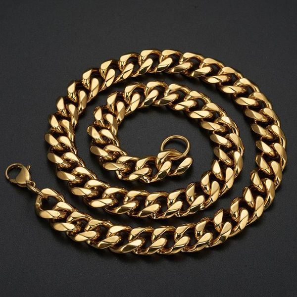 

15mm cuban fashion necklaces for men and women stainless steel chain high polished custom length friend gift charm jewelry 2020, Silver